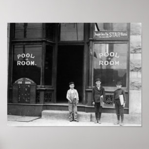 Poster Newsies en dehors d'une salle de piscine - St