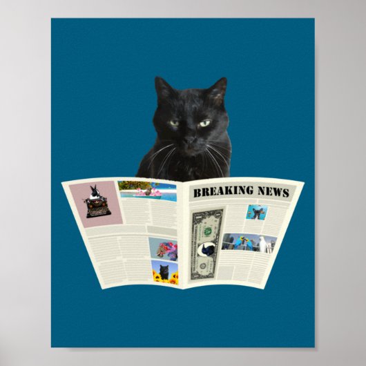 Poster Newspaper Breaking News Black Cat Au Journal _1  (Devant)