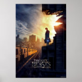 Poster NEWT SCAMANDER™ dans un bâtiment détruit (Devant)