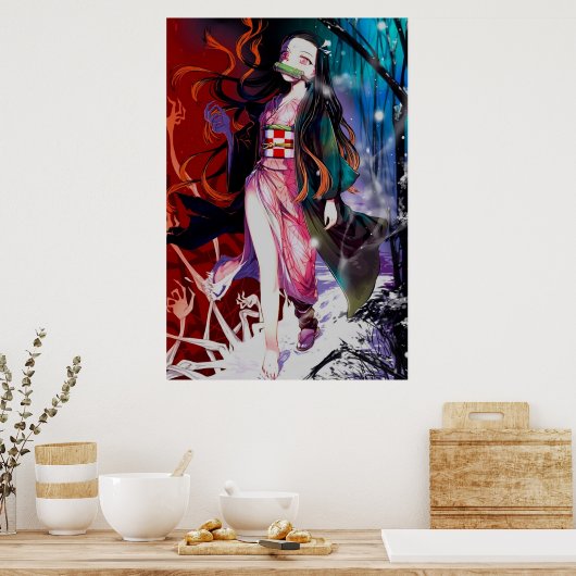 Poster Nezuko En Enfer Kimetsu No Yaiba (Cuisine)