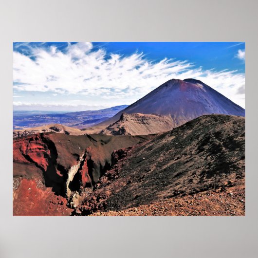 Poster Ngauruhoe et le cratère rouge (Devant)