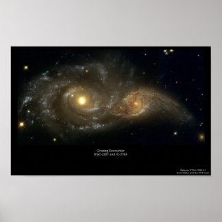 Poster NGC-2207 et IC-2163 Galaxies de pâturage