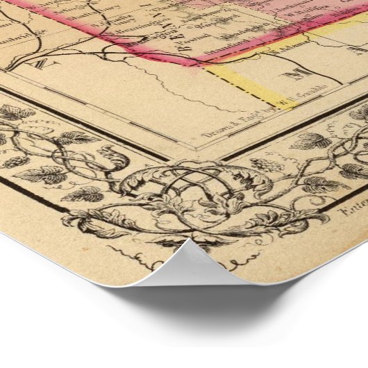 Poster NH, Vermont Carte par Mitchell (Coin)