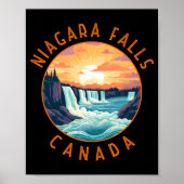 Poster Niagara Falls Canada Retro Distressed Circle  (Devant)