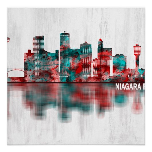 Poster Niagara Falls Canada Skyline (Devant)