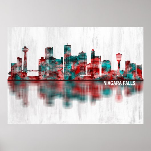 Poster Niagara Falls Canada Skyline (Devant)