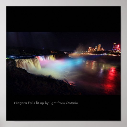 Poster Niagara Falls éclairée par la lumière de l'Ontario (Devant)