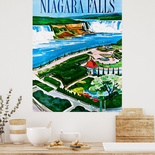 Poster Niagara Falls, vue sur la région, Canada, voyage v (Cuisine)