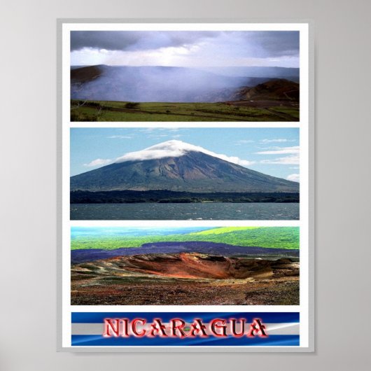 Poster Nicaragua - Volcán - Mosaic - (Devant)