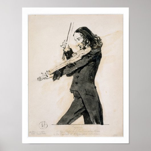 Poster Niccolo Paganini (1782-1840) Jouer au violon, 1 (Devant)