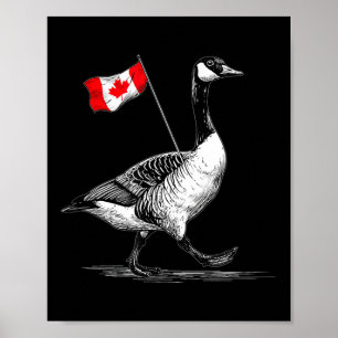 Poster Nice Canada Animal Avec Drapeau Pour Les Amateurs