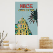 Poster Nice Côte d'Azur Negresco illustration France (Cuisine)