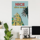 Poster Nice Côte d'Azur Negresco illustration France (Bureau à domicile)