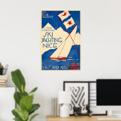 Poster Nice Côte d'Azur Ski Yachting Voile Mer (Bureau à domicile)