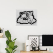 Poster "Nice" - Dessin français de l'ange Bulldog (Bureau à domicile)