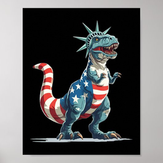 Poster Nice Dinosaure Dans La Statue De La Liberté Pour L (Devant)