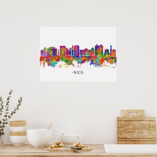 Poster Nice France Skyline (Cuisine)