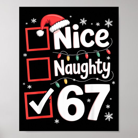 Poster Nice Naughty 67 Christmas Costume 67 Meme Men Wome (Devant)
