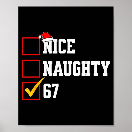 Poster Nice Naughty 67 Christmas Six Seven Xmas Costume M (Devant)