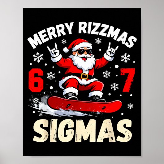 Poster Nice Naughty 67 Funny 6-7 Meme Slang Christmas (Devant)