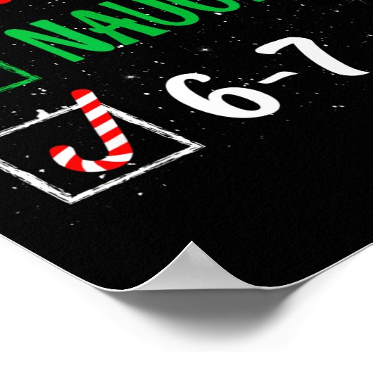 Poster Nice Naughty 67 Funny Christmas Brainrot Six Seven (Coin)