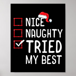 Poster Nice Naughty A Essayé Ma Meilleure Liste De Noël