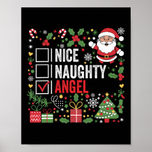 Poster Nice Naughty Angel Funny Noël Père Noël