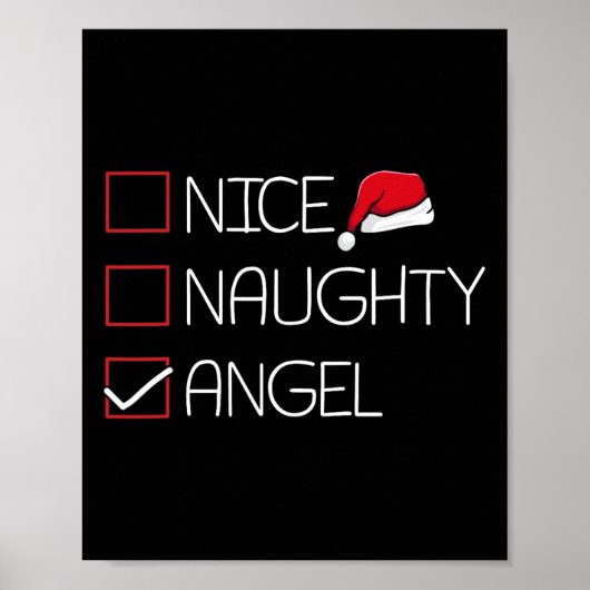 Poster Nice Naughty Angel Noël Pyjama Drôle Humour X- (Devant)