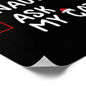 Poster Nice Naughty Ask Chat Mignonne Noël (Coin)