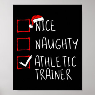 Poster Nice Naughty Athletic Trainer Liste de Noël Père N