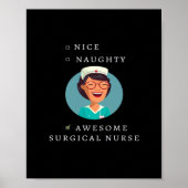 Poster Nice Naughty Awesome Surgical Nurse (Devant)