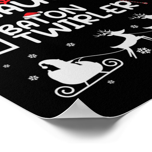 Poster Nice Naughty Baton Twirler Majorette Noël Lis (Coin)