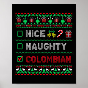 Poster Nice Naughty Colombian Christmas Checklist Colombi