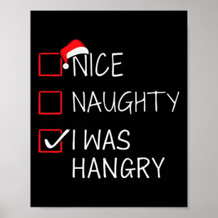 Poster Nice Naughty Hangry Christmas Liste Pour Noël Père