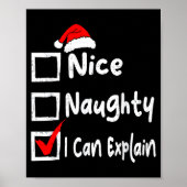Poster Nice Naughty I Can Explain Funny Christmas List Fa (Devant)