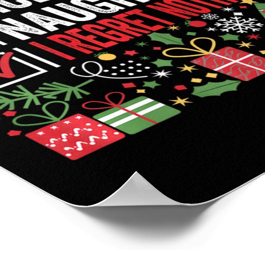 Poster Nice Naughty I Regret Nothing Funny Christmas Sant (Coin)