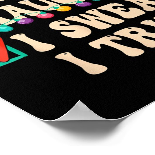 Poster Nice Naughty I Swear I Tried, Christmas List Retro (Coin)