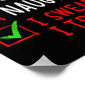 Poster Nice Naughty I Swear I Tried Funny Christmas List (Coin)