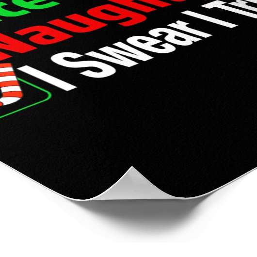 Poster Nice Naughty I Swear I Tried Funny Christmas V-nec (Coin)