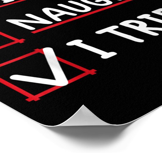 Poster Nice Naughty I Tried Christmas (Coin)