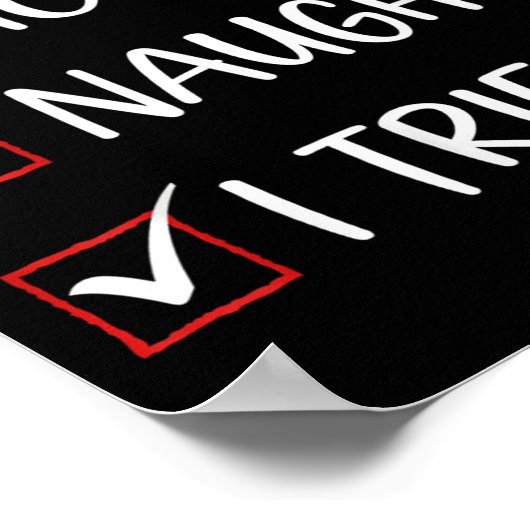 Poster Nice Naughty I Tried Christmas List Family Santa C (Coin)