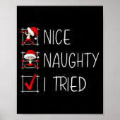 Poster Nice Naughty I Tried Christmas List Funny Family X (Devant)
