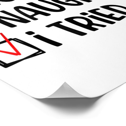 Poster Nice Naughty I Tried Christmas List Funny Xmas (Coin)