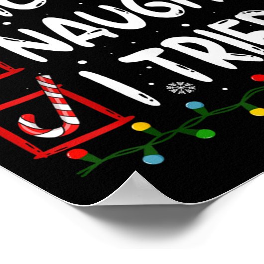 Poster Nice Naughty I Tried Christmas List Santa Claus Fu (Coin)