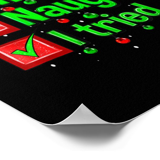 Poster Nice Naughty I Tried Funny Christmas Family Matchi (Coin)