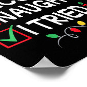 Poster Nice Naughty I Tried Funny Christmas List Pajama F (Coin)