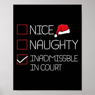 Poster Nice Naughty Inadmissible En Cour Noël Pajam