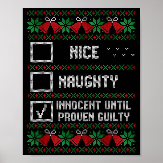 Poster Nice Naughty Innocent Until Proven Guilty Christma (Devant)
