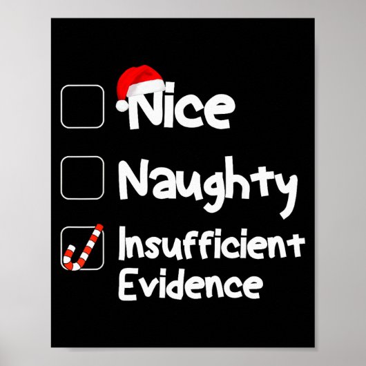 Poster Nice Naughty Insufficient Evidence Christmas Santa (Devant)