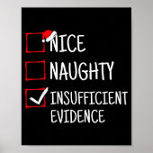 Poster Nice Naughty Insufficient Evidence Funny Christmas (Devant)